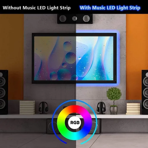 Vista 8 de KIKO Tira de luces LED alimentadas por pilas de 2 m, USB/funcionan con pilas, 60 LED 5050 RGB, luces LED de cumpleaños y Navidad con control remoto