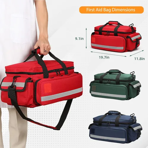 Vista 5 de Bolsa Médica, Bolsa de Primeros Auxilios, Bolsa de Emergencia, Organizador Profesional Bolsa de Trauma para Primeros Respondedores con Divisores