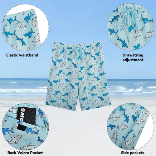 Vista 5 de SMONTY Traje de baño para hombre, de secado rápido, para playa, sin forro de malla