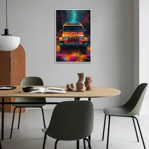 Vista 5 de Kits de arte de diamantes Cyberpunk naranja retro para principiantes, kits de pintura de diamantes con temática de automóvil para adultos, pintura