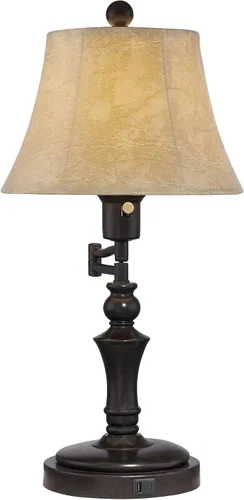 Vista 8 de Regency Hill Corey - Lámpara de mesa de escritorio tradicional de 21.75 pulgadas de alto, estilo hotel, estilo hotel, con puertos USB, carga A+C