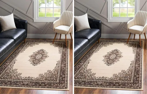 Vista 50 de Unique Loom - Alfombra de área estilo persa tradicional de la colección Reza, de 2 pies 2 pulgadas x 3 pies, colores negro y beige