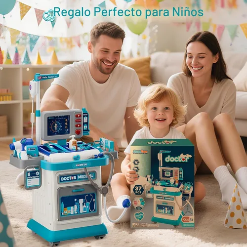 Vista 6 de AuroTops Kit de Doctor para Niños Pequeños 3-5, Juego de Doctor de 26 Piezas para Niños de 3-8 Años, Juguete de Juego de Roles Carrito Médico