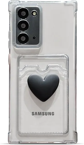 Vista 11 de Tuokiou Funda compatible con Samsung Galaxy Note 20, bonito diseño de corazón 3D, protección suave a prueba de golpes con tarjetero para Samsung
