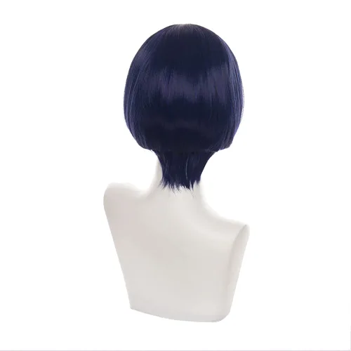 Vista 3 de Peluca de anime para cosplay de Game Genshin Impact Cosplay con gorra de peluca gratis (Scaramouche)