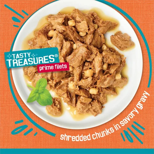 Vista 4 de Alimento húmedo para gatos Tasty Treasures de Purina (24, 5.5 onzas)