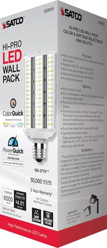 Vista 11 de Satco 40 W/LED/WP/CCT/E26/100-277 V