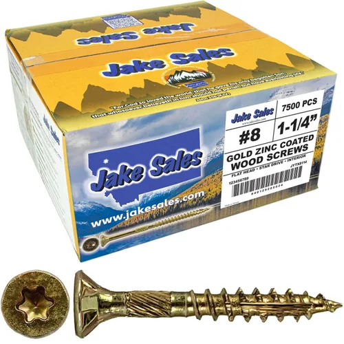 Vista 160 de 8 x 1 revestimiento exterior recubierto de bronce, tornillo de madera multiusos compatible con ACQ, cabeza plana Torx/Star Drive de 1 libra, 288