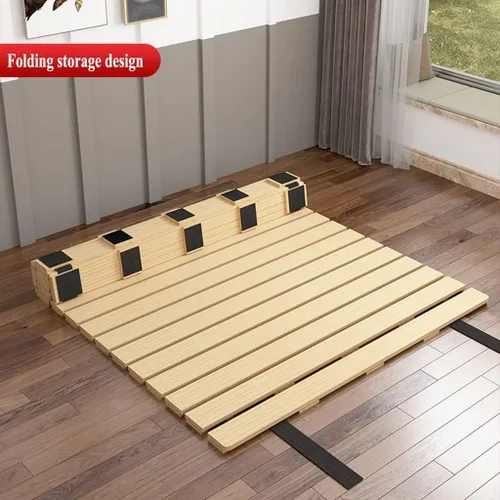 Vista 6 de Tabla de cama plegable, Tatami Bedstead de madera maciza a prueba de humedad, marco de tablón plegable y transpirable (tamaño : 23.6 x 74.8 in)