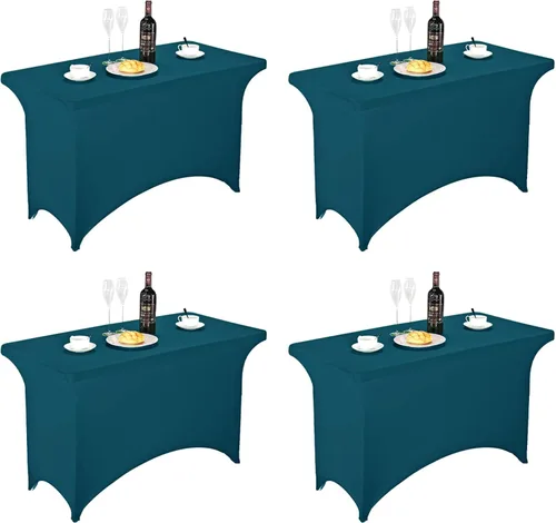 Vista 186 de FORLIFE - Funda de mesa de elastano, mantel ajustado de 4 pies para mesas rectangulares, funda elástica para patio, universal para bodas, banquetes