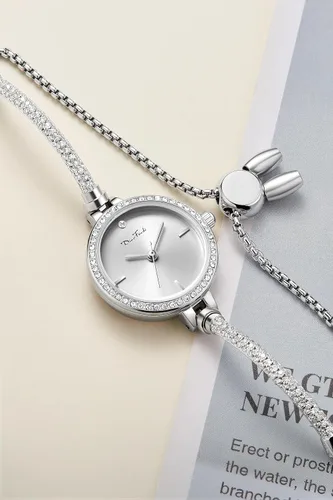 Vista 5 de Reloj de pulsera pequeño de oro rosa para mujer, vestido de diamante, analógico, hexagonal, mini reloj impermeable para mujer