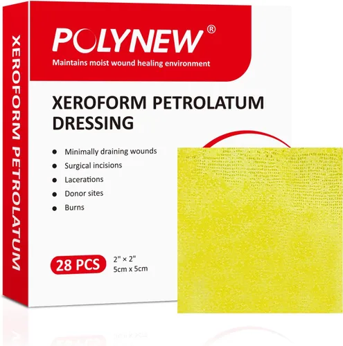 Vista 12 de Xeroform Apósito de Petrolato 1"x8", 52 piezas de gasa no adherente para heridas de baja exudación, almohadillas de gasa de malla fina