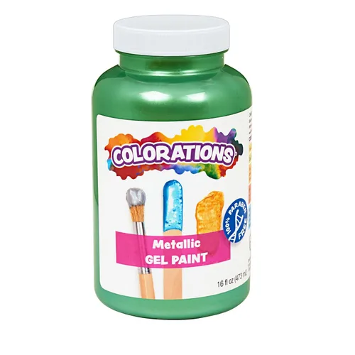 Vista 14 de Colorations Pinturas de Témpera en Gel Metálicas, 16 oz, 8 Colores, Pintura No Tóxica, Pintura para Manualidades, Pintura para Niños, Pintura