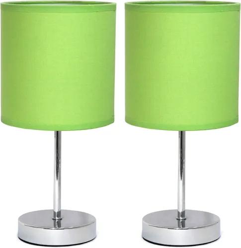 Vista 33 de Simple Designs LT2007-HPK-LB Lámpara de mesa básica cromada para sala de estar, mesita de noche, escritorio, encimera, rosa intenso, con bombilla