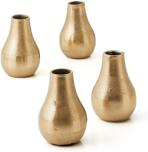 Vista 9 de Serene Spaces Living Jarrones de flores dorados, pequeños jarrones decorativos para centros de mesa de boda, mesas de fiesta, comedor, mesa de café