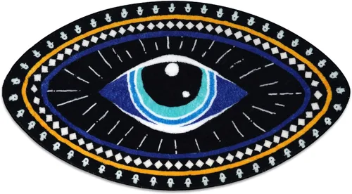 Vista 3 de Alfombra de baño de ojo malvado, suave, absorbente, antideslizante, alfombra de baño para niños, alfombra de microfibra copetuda para ducha, tapete