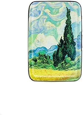 Vista 2 de Fig diseño Armored cartera Fine Art Campo de trigo con cipreses por Van Goghs