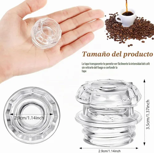 Vista 2 de 2 piezas de percolador de café de repuesto para parte superior de vidrio transparente para piezas de filtro de cafetera, piezas y accesorios