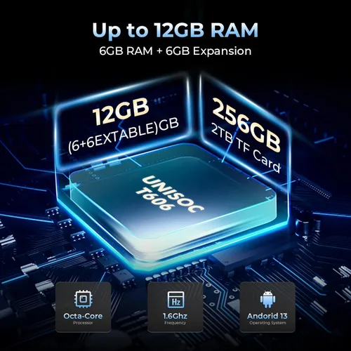 Vista 3 de HOTWAV R7 Tablet resistente Android 13, 15600mAh 10.1 pulgadas HD+ tableta impermeable, 12GB+256GB/(2TB TF) Tabletas de trabajo al aire libre