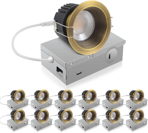 Vista 37 de Adetu lámpara de techo empotrable antirreflejos LED de 2 pulgadas, 5 CCT, con caja de conexiones, 2700K/3000K/4000K/5000K seleccionables, CRI90+, 8