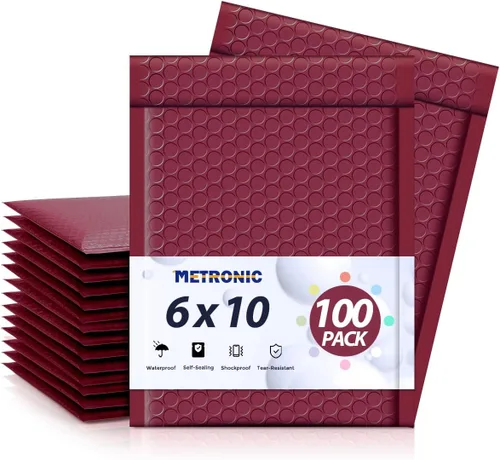 Vista 18 de Metronic Sobres de burbujas negros de 4 x 8 pulgadas, paquete de 50 bolsas