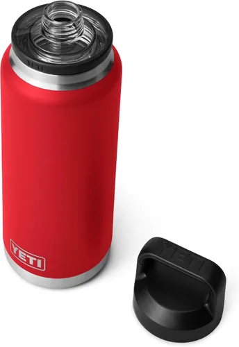 Vista 3 de YETI Rambler - Botella de 36 onzas, aislada al vacío, a prueba de fugas, de acero inoxidable con tapón para sorbos Aislamiento al vacío Rojo