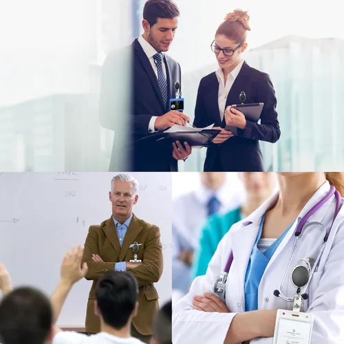 Vista 6 de Paquete de 72 carretes retráctiles para insignias con clip, llavero con nombre de Liubeili para enfermera, médico, empleado, trabajador, color negro