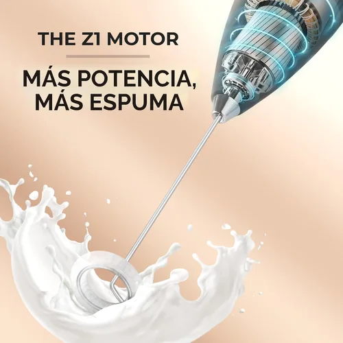Vista 3 de Zulay Kitchen Potente varita espumadora de leche con 2 baterías Duracell – Mezclador de bebidas portátil ultrarrápido – Máquina de espuma eléctrica