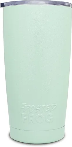 Vista 10 de Frosted Frog Vaso negro de 20 onzas con aislamiento al vacío con popote de acero inoxidable