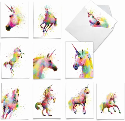 Vista 10 de Best Card Co - Juego de 10 tarjetas de notas surtidas con sobres, caja de acuarela para animales amantes de los animales, AM6670OCB-B1x10