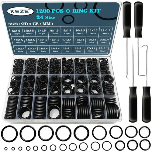 Vista 10 de KEZE - Juego de 826 piezas de juntas tóricas universales SAE y métricas, surtido de 32 tamaños métricos y en pulgadas en 2 cajas con juego de 4