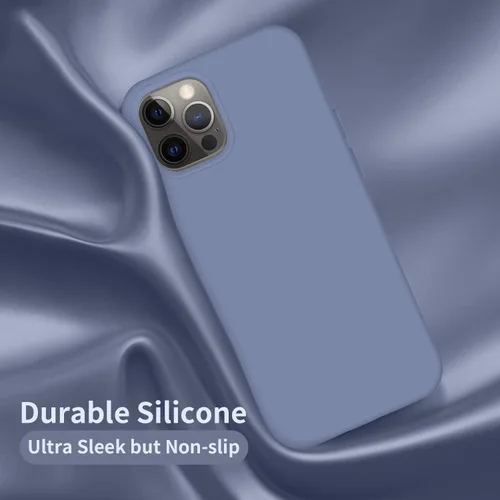Vista 4 de Cordking Funda compatible con iPhone 12 Pro Max, funda de silicona ultradelgada a prueba de golpes con [forro de microfibra suave antiarañazos], 6.7