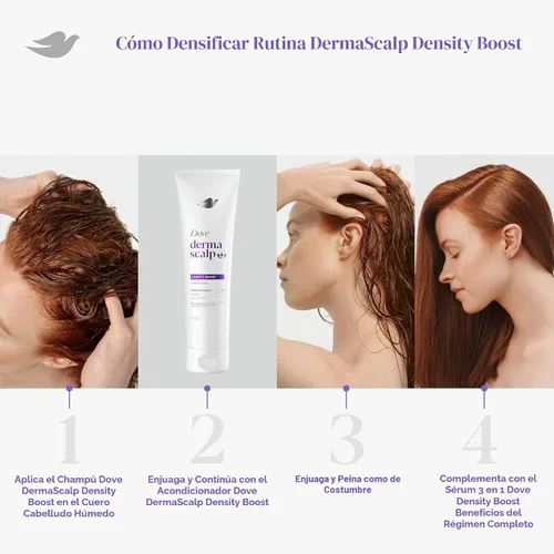 Vista 9 de Dove Acondicionador Derma Scalp Density Boost 1 unidad con suero laminar, glicerina y zinc + péptidos para la pérdida de cabello y rotura 9 oz