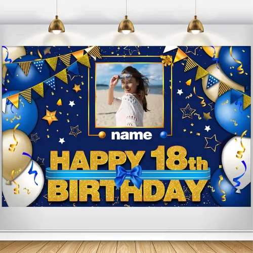 Vista 57 de Pancarta Personalizada de Decoraciones de Feliz Cumpleaños 101 - Telón de Fondo de 101 Años para Mujeres Hombres Niños Niñas Suministros de Fiesta