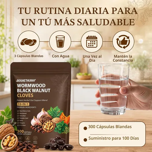 Vista 7 de 18-en-1 Ajenjo Negro Nuez Clavo Suplemento herbario Ayuda para la Salud