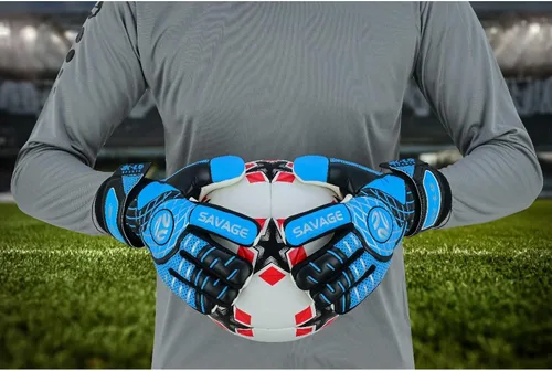 Vista 4 de K-LO Guantes de portero: Guantes de portero de fútbol Savage Rise (unisex, juvenil, niños y adultos) – Salvajes de dedos para protección Palma