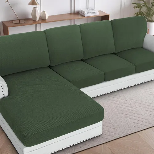 Vista 33 de H.Versailtex - Funda de sofá seccional de 1 pieza, funda deslizante para chaise con forma de L, funda de cojín separada para sofá seccional tanto