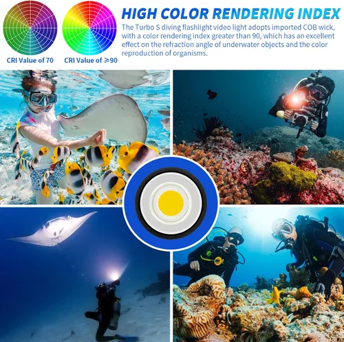 Vista 5 de Luz de buceo, LetonPower TS S 10000Lumens 3,280.8 ft luz de video subacuática, linterna de buceo, linterna impermeable con carga tipo C para Turbo S