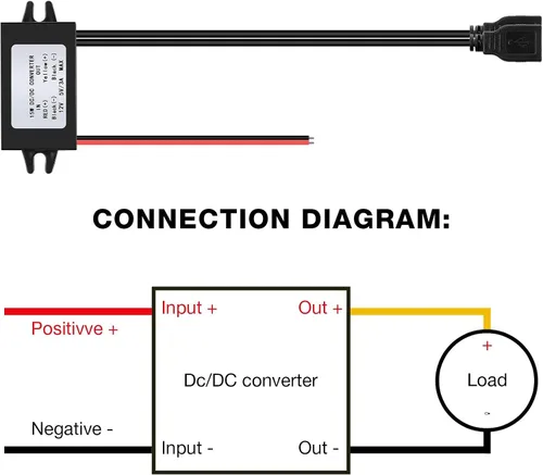 Vista 5 de Weewooday Convertidor de CC de 12 V a 5 V 3 A 15 W DC Buck Module, regulador de voltaje reducido, convertidor de corriente de alimentación