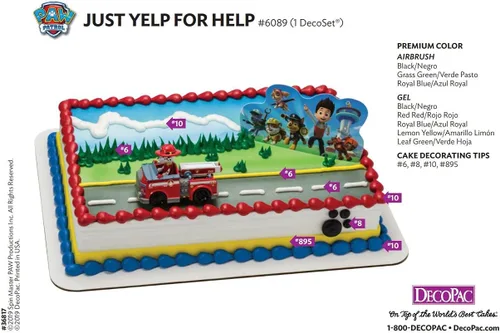 Vista 7 de Paw Patrol Just Yelp for Help Marshall - Decoración para tartas Juego
