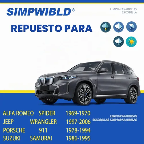 Vista 2 de Juego de 2 escobillas de limpiaparabrisas de repuesto, equipo original, 13 + 13 pulgadas, gancho en U/J
