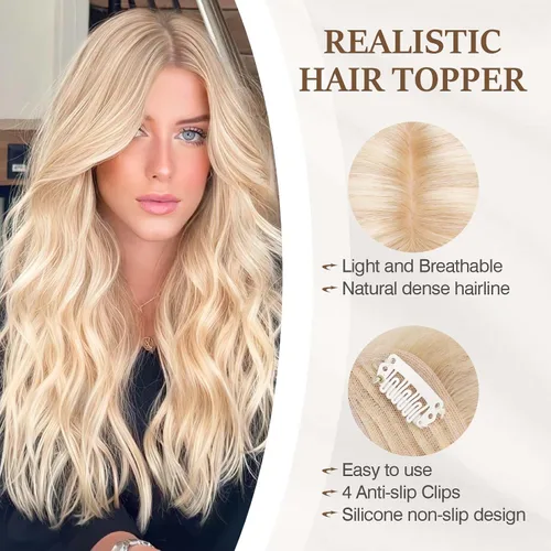 Vista 86 de Rich Choices Pelucas con topper de cabello para mujeres, cabello humano real 100% Remy, sin flequillo, para mujeres con adelgazamiento en la parte