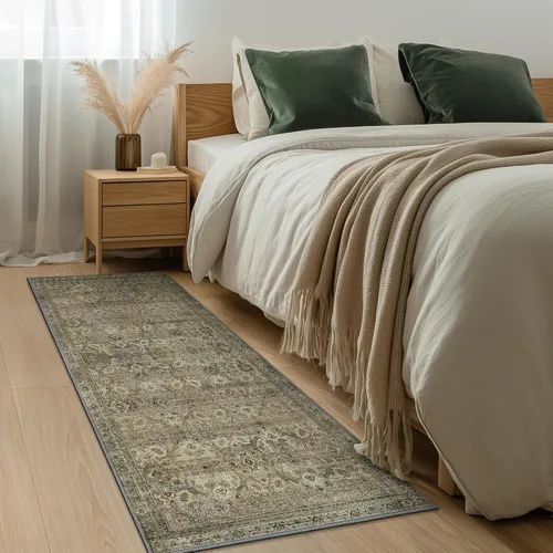 Vista 84 de Bavni Tapetes de 2 x 3 pies, lavable a máquina, clásico, con estampado gastado, ultradelgado, felpilla, decorativo, pelo corto, ligero