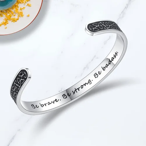 Vista 3 de TONY & SANDY - Brazaletes motivacionales para mujeres, adolescentes o niñas, regalos de cumpleaños personalizados para mamá, hija, hermana o amigas