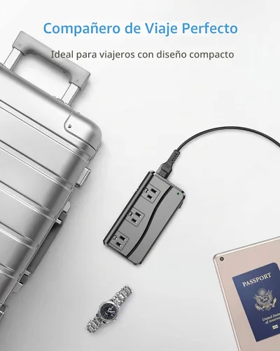 Vista 8 de BESTEK Convertidor de corriente de 250 W de 3 salidas y 4 puertos USB Transformador de voltaje de viaje 220V a 110V con adaptadores de enchufe