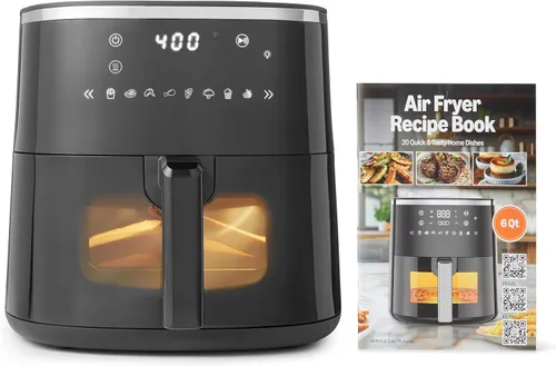 Vista 6 de Amazon Basics - Freidora de aire digital de 4.4 cuartos de galón con ventana de fácil visión, 8 menús preestablecidos, controles táctiles digitales