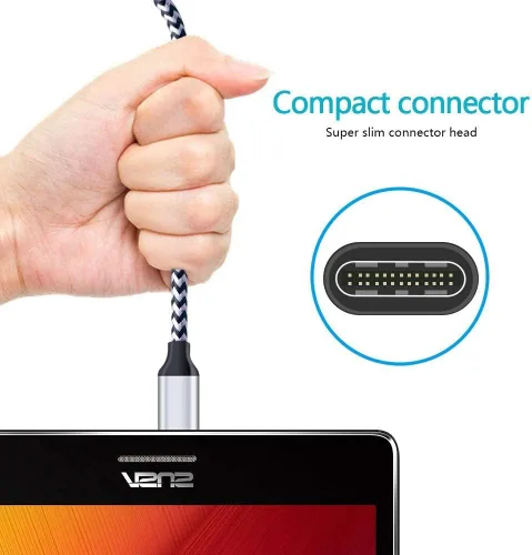 Vista 3 de Cable de carga para Galaxy S26 C de carga rápida, paquete de 5 cables de automóvil USB C de 6 pies para Android, compatible con Samsung Galaxy S26