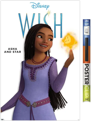 Vista 14 de Trends International Disney Wish Asha Feature Series - Póster de pared, 22.4 pulgadas de largo x 14.7 pulgadas, versión enmarcada en madera