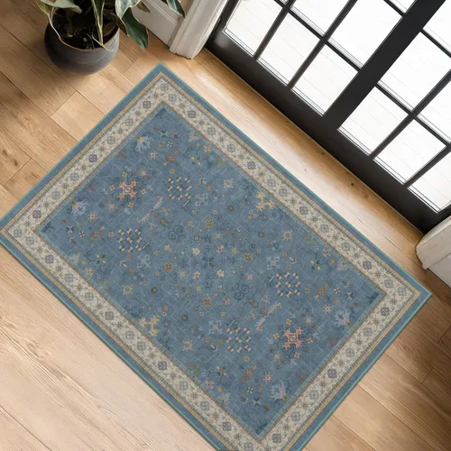 Vista 196 de Hazo Haus – Alfombra pequeña para entrada, cocina o baño, antideslizante con base de goma, resistente a las manchas y a la decoloración, diseño