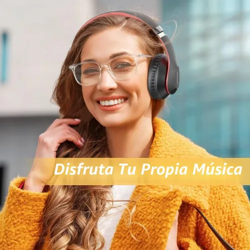Vista 7 de Auriculares inalámbricos Bluetooth sobre la oreja con tiempo de reproducción de 65H, auriculares estéreo HiFi con micrófono y modos 6EQ, auriculares